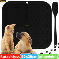 Leckmatte Hund Katze Schleckmatte Spachtel Futtermatte Silikon Saugnapf Napf Set