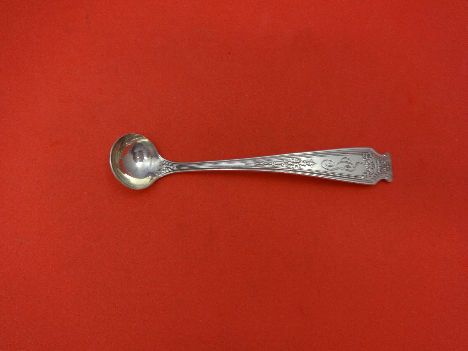 Mandarin by Whiting Sterling Silver Mustard Ladle Custom Made 4 1/4"