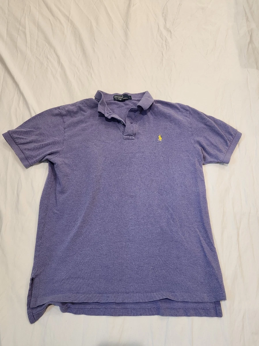 Purple polo shirt with yellow horse hot sale