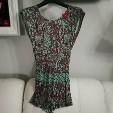 Maglia top blusa camicia FORNARINA Profondo scollo sulla schiena Colore verde e 