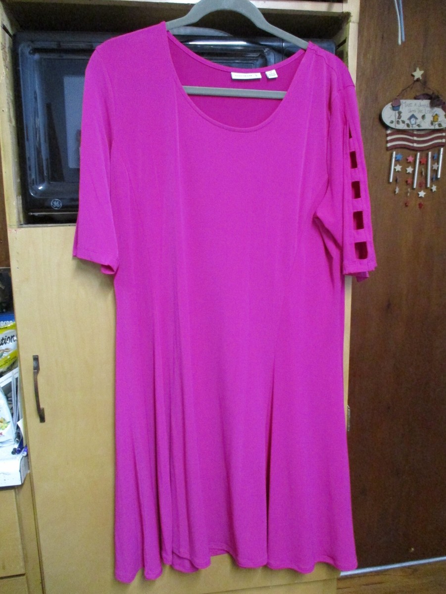 SUSAN GRAVER LP NWOT SOLID FUSHIA LIQUID KNIT LATTICE SLEEVE FLARE DRESS R$65 | eBay SUSAN GRAVER LP NWOT SOLID FUSHIA LIQUID KNIT LATTICE SLEEVE FLARE DRESS R$65 | eBay