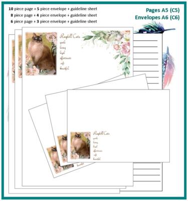 Stoffpuppe Katze Seiten & Umschlag Schreibwaren Brief Schreibpapier/Arschgröße Sets