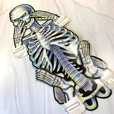 Vintage Beistle Halloween Skeleton Dancer Honeycomb Double Sided Cut Out 1985