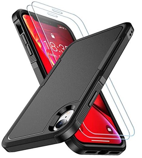 for Case, [10 FT Military Grade Drop Protection] [Non-Slip] [2 iPhone XR Black