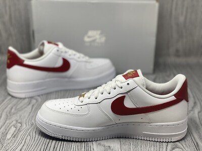 onetaniyama　紅牙AIR N72MHB TG Nike Air Force 1 '07 ESS White Gym Red Gold Women's Sz 8.5