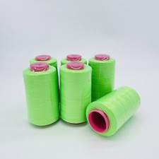 6 Big Spools NEON GREEN Serger Sewing Thread 6000 YDS per Cone T27 S2 Quality