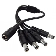 DC Female to 4 DC Male 5.5mmx2.1mm Power Splitter Cable for CCTV Security Camera