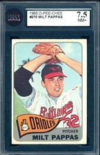 1965 TOPPS OPC O PEE CHEE Baseball #270 Milt Pappas KSA 7.5 NM Baltimore Orioles