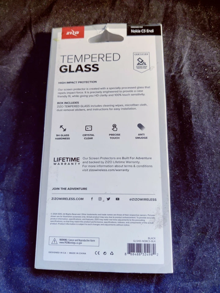 Zizo 钢化玻璃屏幕保护膜诺基亚 C5 (21619) — 第 2/3 张图片