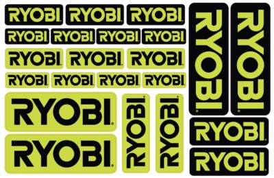 Ryobi Sticker Set, Large Sticker Set, Graphic Stickers, Laminated