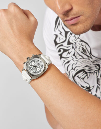 Philipp Plein Sport PSGBA0123 Wildcat Chronograph silber weiss Herren Uhr NEU - Bild 4 von 8