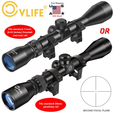 CVLIFE 3-9x40 Rifle Scope R4 Reticle Crosshair Optics Scope + 11mm or 20mm Ring Mounts