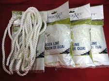 Dock Line Twisted Nylon 3/8"X20" White (QTY 4)