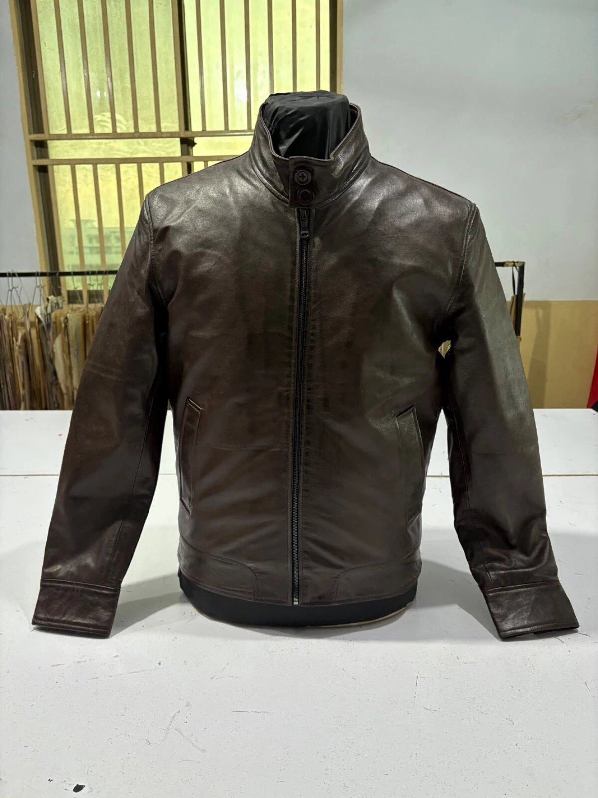 dark brown sheep fashion leather jacket for men.
Opens in a new window or tab