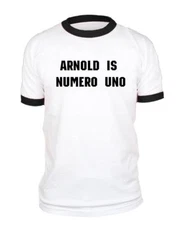 ARNOLD IS NUMERO UNO - Unisex Cotton Retro Ringer - T-Shirt