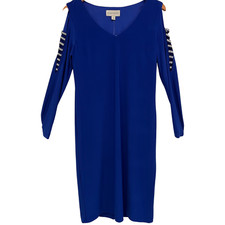 BNWT Ronni Nicole Blue Diamanté Open Sleeve Evening Occasion Dress Size 12