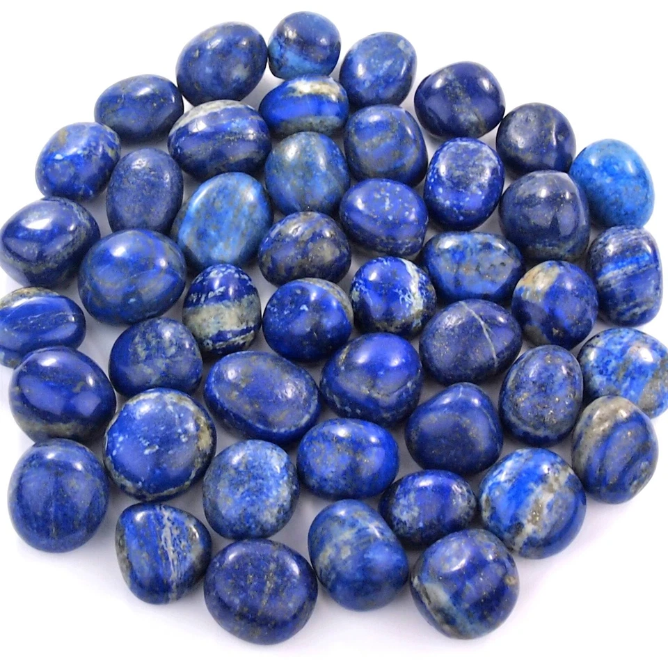 handpolierte Lapislazuli Trommelsteine Ø 25 - 30 mm A - Qualität aus Afghanistan - Bild 4 von 4