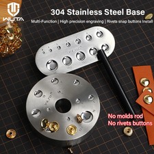 WUTA Stainless Steel Rivet Snap Button Setter Base Leather Craft Tool Circular