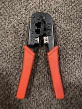 RJ45 RJ11 Crimping Tool 8P 6P Network Cable Crimper w/ Red Handles