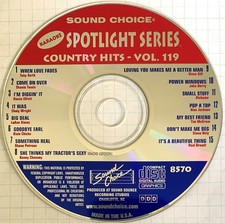 SOUND CHOICE SPOTLIGHT KARAOKE - COUNTRY HITS - VOL 119 - SC8570 - RARE 