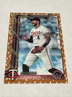 2025 Topps Holiday Carlos Correa Orange Light Sp