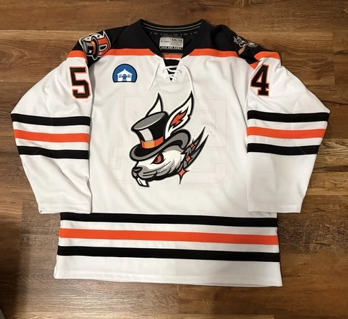 Danbury Hat Tricks Fphl Game Worn Used Hockey  Enforcer Jersey