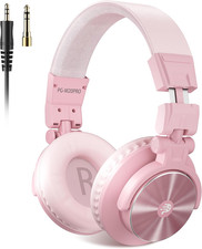 PUPGSIS Wired Hi-Res Studio Monitor Headphones - 50mm Drivers Over-Ear with 1/4