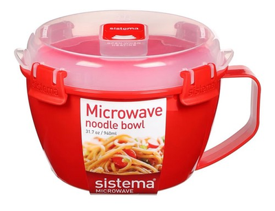 #ad SISTEMA Microwave Noodle BPA Free Vented Bowl 31.7 oz. Red New $17.99