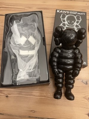 KAWS What Party Black Open Edition Vinyl Figure Medicom Toy Authentic