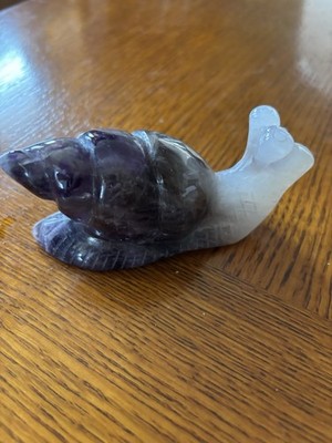 Carved Druzy Agate Snail Crystal   4 inch, 180g Decorative Collectible