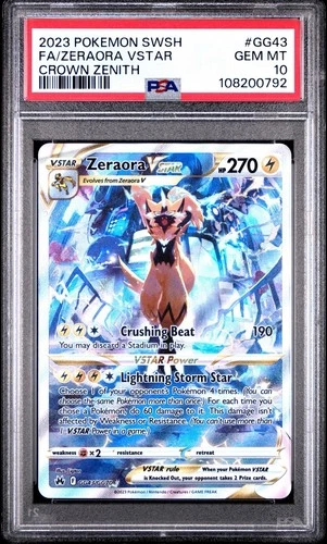 PSA 10 Zeraora VSTAR GG43/GG70 Crown Zenith Ultra Rare Holo - Pokemon TCG