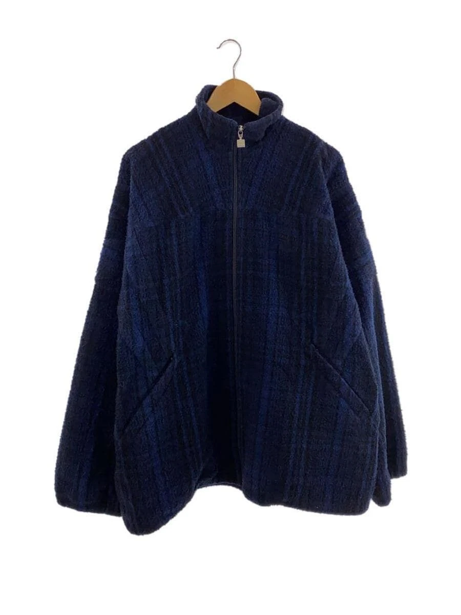 BALENCIAGA Altri 21AW TUTA GIACCA 44 LANA BLU NAVY CHECK 675648 TLU11