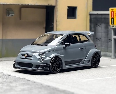 MINIGT 1:64 Gray Abarth 595 LB Works ABAS Sports Model Diecast Metal Car