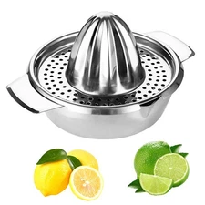 Stainless Steel Lemon Orange Squeezer Manual Citrus Juicer w/ Bowl and Strainer