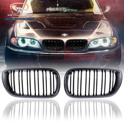 Carbon Fiber Front Kidney Grill for 2002-2005 BMW E46 Sedan LCI 318i 325i 330i