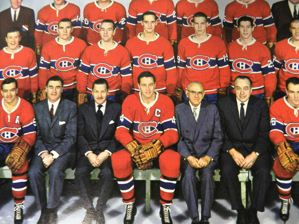 1963-64 Montreal Canadians NHL Hockey Team Issued Photo Super