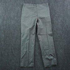 Vintage Dress Trousers Mens 35x31 Grey 70s Talon Zip Straight Leg Slacks