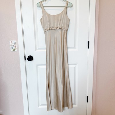 Vtg Cache 100% Silk Slip Dress Size 4 Regency Elegant Angelcore Maxi Prom Hoco