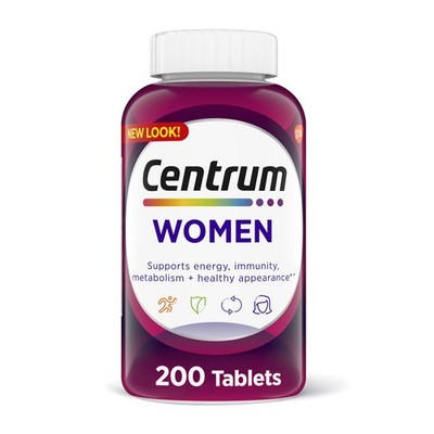 Centrum Multivitamin Tablet for Women, 200 Count (Pack of 1)
