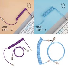 Coiling Spring Sprial Cable for Mechanical Keyboards Coiled USB Type C Coiled