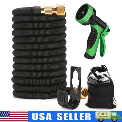 #ad 50FT 100FT 4X Stronger Deluxe Heavy Duty Expandable Flexible Garden Water Hose $26.99