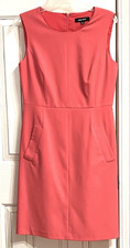 Nine West Size 4 Coral Sheath Dress Sleeveless Pockets Career Church Wedding EUC