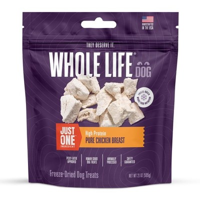 Whole Life Dog Just Chicken Freeze Dried Dog Treats - Human High Protein Food...