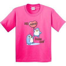 Inktastic My Nana Loves Me Youth T-Shirt Penguin Cute Adorable Grandmother Tee