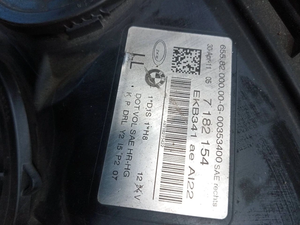 Used Right Headlight Assembly fits: 2012 Bmw 750I xenon HID adaptive headlamps R Foto 2 de 4