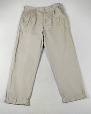 Polo Ralph Lauren Chino Pants Mens 36x30 Beige Pleated Classic Fit Office