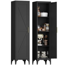 65''Tall Pantry Cabinet, Metal Storage Cabinet with Door and Adjustable Shelves