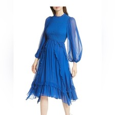 Ulla Johnson Royal Blue Long Sleeve Dress