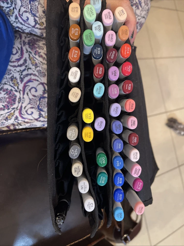 Copic Sketch Double Sided Markers - Lot of 45 - Barely Used! Plus Copic Case! - Image 2 of 4