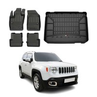 Omac FußMatten & Kofferraumwanne Set FüR Jeep Renegade 2014-2024 Gummi TPE 5X